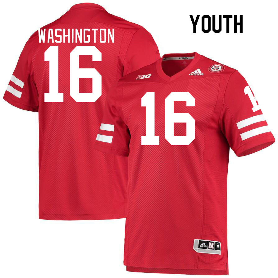 Youth #16 Marcus Washington Nebraska Cornhuskers College Football Jerseys Stitched Sale-Red